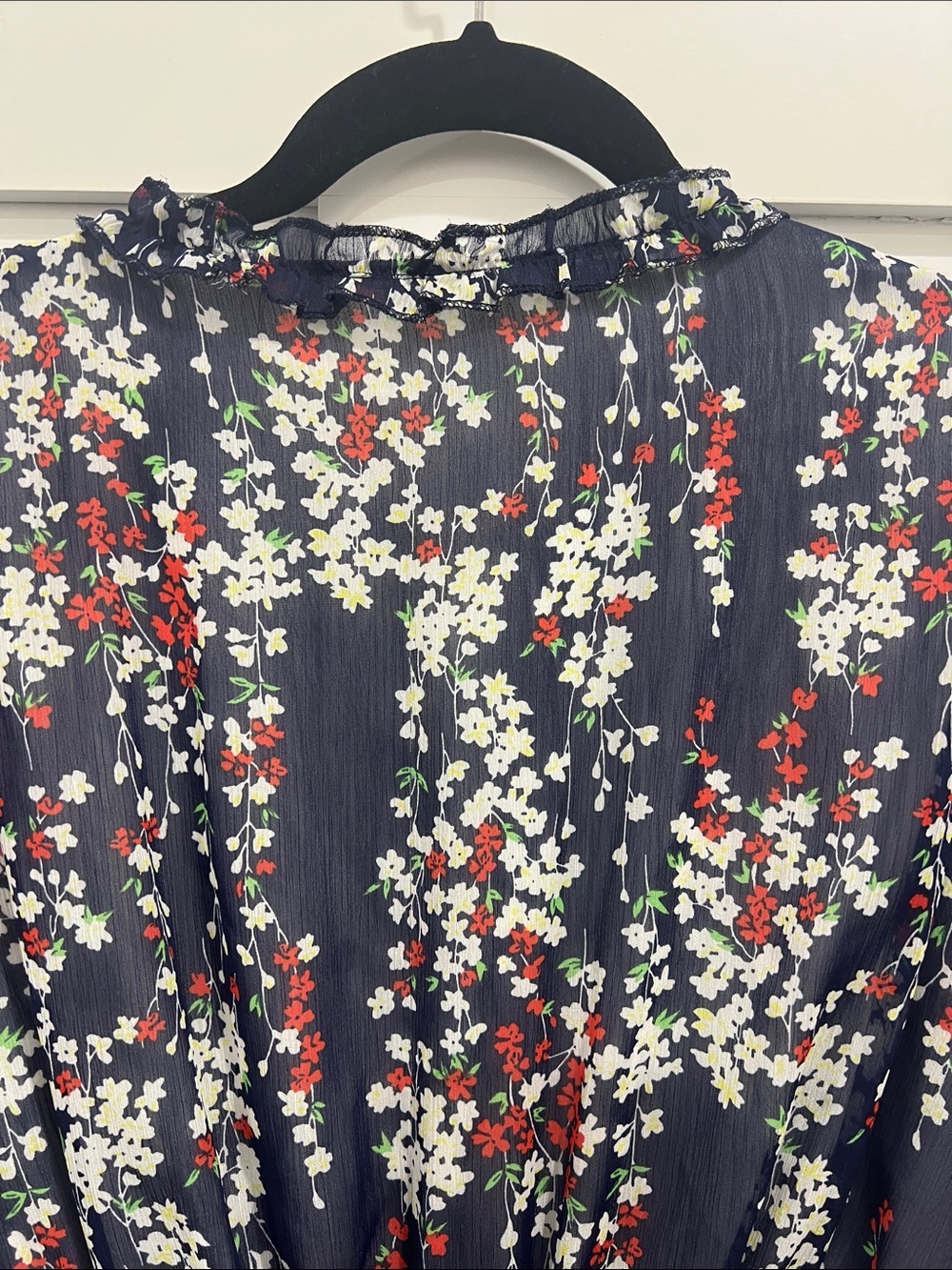 Amazon Essentials Navy Floral Ruffle Midi Dress - Picture 11 of 12